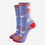 Funny Festive Cats Bamboo Socks Women's Christmas Cracker Hanging Tree Decoration, thumbnail 4 of 5