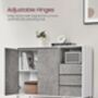 Sideboard Modern Storage Cabinet Drawers Concrete Grey, thumbnail 6 of 7