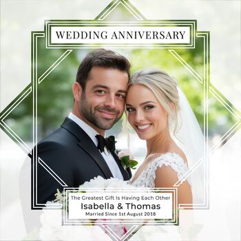 Wedding Anniversary Personalised Rock Photo Slate, 3 of 6