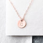 Personalised Hammered Initial Disc Necklace, thumbnail 1 of 4