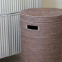 Marbury Taupe Round Rattan Laundry Basket, thumbnail 3 of 3