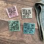 Engraved Qr Code Enamel Pin, Custom Scannable Qr Gift, Tech Lover Accessory, thumbnail 1 of 3