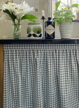 Velcro Sink Skirt, Bespoke Stripy Cabinet Curtain, Duck Egg Cupboard Curtain, 2 of 6