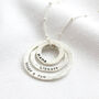 Personalised Sterling Silver Hammered Halo Necklace, thumbnail 4 of 11