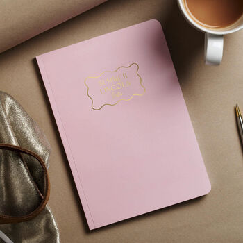 Personalised Scalloped Gold Foil Name Notebook, 4 of 4