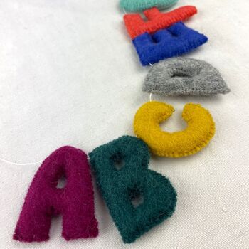 Fair Trade Letter Garland Felt Alphabet Abc Kids 200cm, 3 of 5