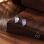 Droplet Moonstone Stud Earrings, thumbnail 5 of 11