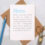 Personalised Hero Definition Fathers Day Card, thumbnail 4 of 6