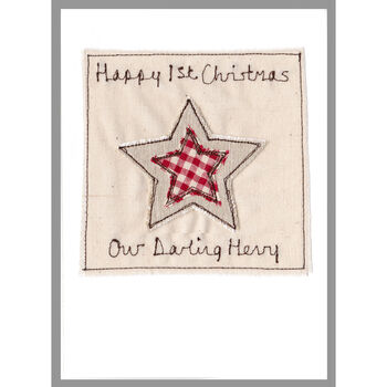 Personalised Star 1st Christmas Card For Baby Boy, Son, Grandson, 2 of 12
