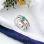 Personalised Sterling Silver Opal Heart Spinner Ring, thumbnail 2 of 8