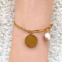 Gold Plated Coin And Pearl Chain Bracelet, thumbnail 1 of 4