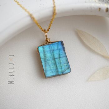 Raw Labradorite Crystal Necklace, 6 of 12