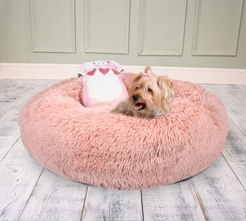Pink Anxiety Reducing Plush Bed With Plush Pig Toy, 4 of 6