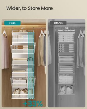 Six Tier Hanging Wardrobe Organiser Shelf, 5 of 7