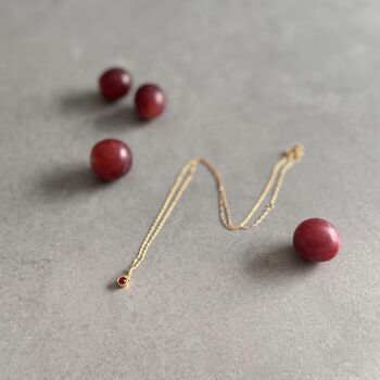 January Birthstone Garnet Gold Plated Necklace, 7 of 7