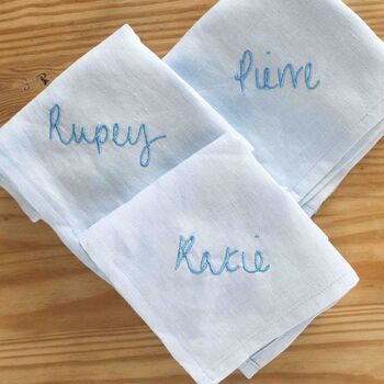 Personalised Hand Writing Linen Napkin Gift, 5 of 9