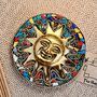 Smiling Gold Sun Incense Stick Holder Ash Catcher, thumbnail 6 of 12