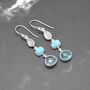 Moonstone Turquoise Blue Topaz Earrings, thumbnail 1 of 11