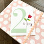 Mini Cross Stitch 2nd Birthday Card, thumbnail 3 of 4