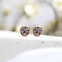 Yellow Gold Plated June Alexandrite Birthstone Stud Earrings, thumbnail 1 of 8