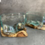16cm Molten Glass Square Bowl On Teak Root Base, thumbnail 11 of 12