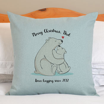 Personalised Bear Daddy And Bear Cub Cushion, 3 of 4