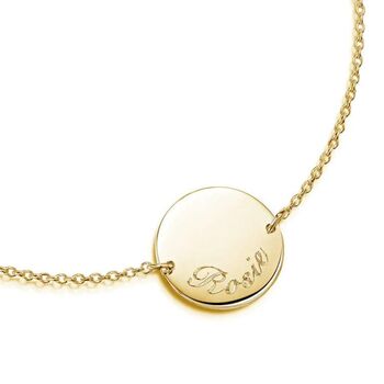 Personalised 18 K Gold Plated Disc Chain Bracelet, 3 of 5