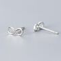 Sterling Silver Infinity Symbol Stud Earrings, thumbnail 3 of 5