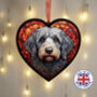 Labradoodle Stained Glass Effect Heart Suncatcher, thumbnail 3 of 4