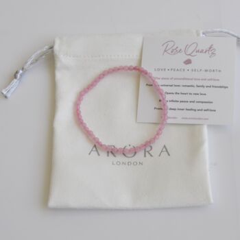 Dainty Rose Quartz Crystal Bracelet For Love, 2 of 5