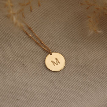 Personalised Initial Disc Necklace In Silver Or Gold, 2 of 9