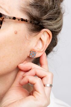 Granny Square Wooden Earrings, 4 of 4