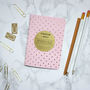Pastel Pink And Rose Gold A6 Polka Dot Pocket Notebook, thumbnail 1 of 5