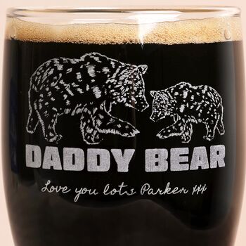 Personalised 'Daddy Bear' Engraved Pint Glass, 2 of 3