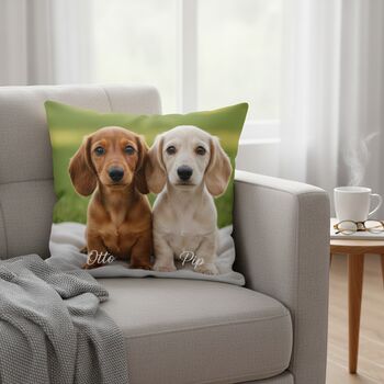 Personalised Custom Pet Photo Cushion In Soft Chenille, 9 of 12