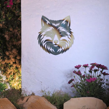 Metal Fox Head Wall Art Outdoor Garden Decor Gift Idea, 9 of 10