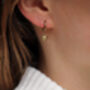 Amethyst Heart Mini Hoop Earrings, thumbnail 3 of 4