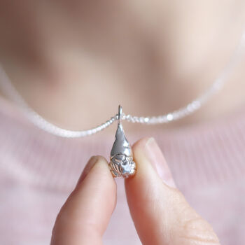 Sterling Silver Gonk Gnome Necklace, 8 of 11