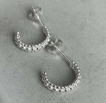 Sterling Silver Bobble Hoops, 3 of 6