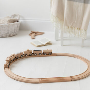 Personalised Christening Wooden Train Set And Track, 5 of 5