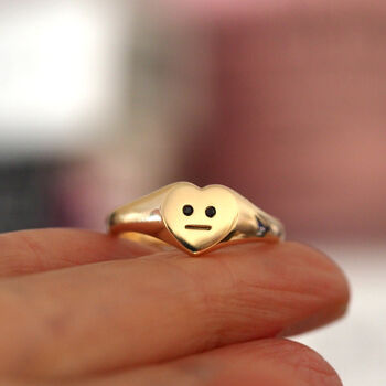 Heart Face Signet Ring, 10 of 12