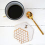 Hexagonal Ceramic Bee Coaster, thumbnail 4 of 9