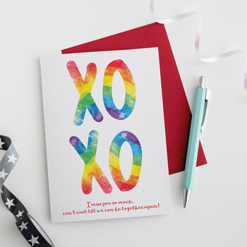 Xo Xo Rainbow Card Can Be Personalised, 3 of 5