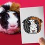 Personalised Guinea Pig Lover Portrait Face Print, thumbnail 6 of 12
