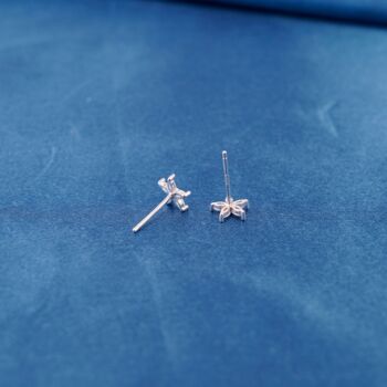April 925 Sterling Silver Diamond Birthstone Stud Earrings, 6 of 8
