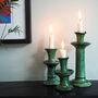 Set Of Three Moroccan Tamegroute Candlestick Holder, thumbnail 1 of 2