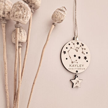 Personalised Zodiac Star Sign Ornament Christmas Tree, 7 of 8