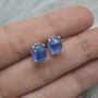 Kyanite Stud Earrings: Sterling Silver Or Gold, thumbnail 4 of 6