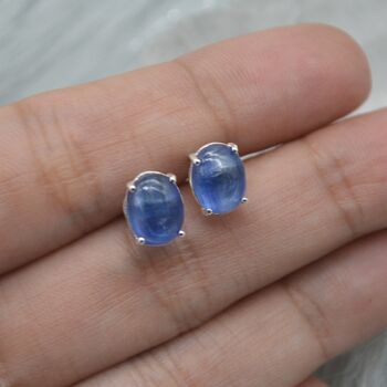 Kyanite Stud Earrings: Sterling Silver Or Gold, 4 of 6