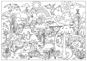 Dinosaur Land Colouring Poster, 3 of 4